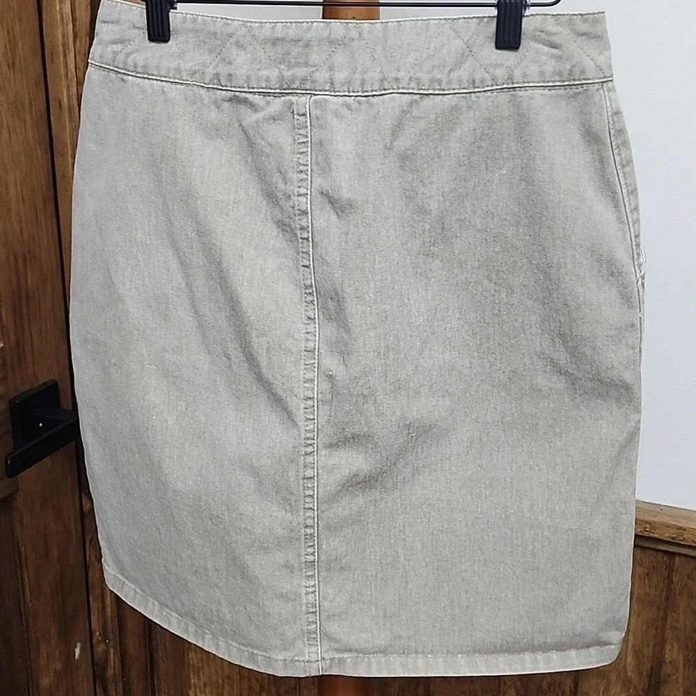 Y2K 100% cotton Route 66‎ skirt size 8 belt buckle Midi knee length